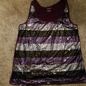 Purple, silver and black cami sz 14/16